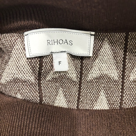 Knit Warm Geometric Print High Waist Pleated Skirt Winter Below Knee Sz Small - Picture 6 of 7